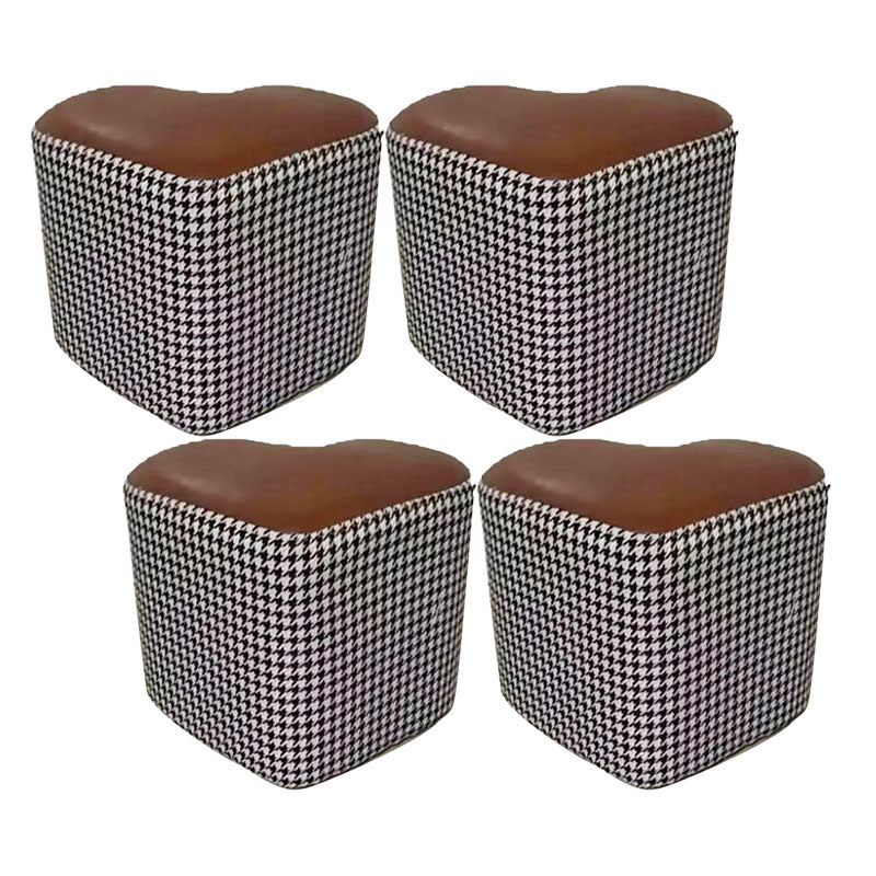 Fabric Standard Stool Modern Style Simple Heart-shaped Stool Coffee 4 Piece Set Clearhalo 'furn' 'furn_ottomans_poufs' 'Furniture' 'Living Room Furniture' 'Ottomans & Poufs' 'ottomans_poufs' 6934810