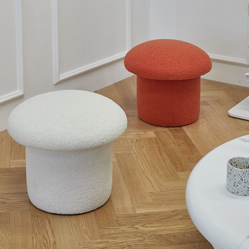 Solid Color Flannel Standard Stool Modern Style Simple Mushroom Stool Clearhalo 'furn' 'furn_ottomans_poufs' 'Furniture' 'Living Room Furniture' 'Ottomans & Poufs' 'ottomans_poufs' 6934816