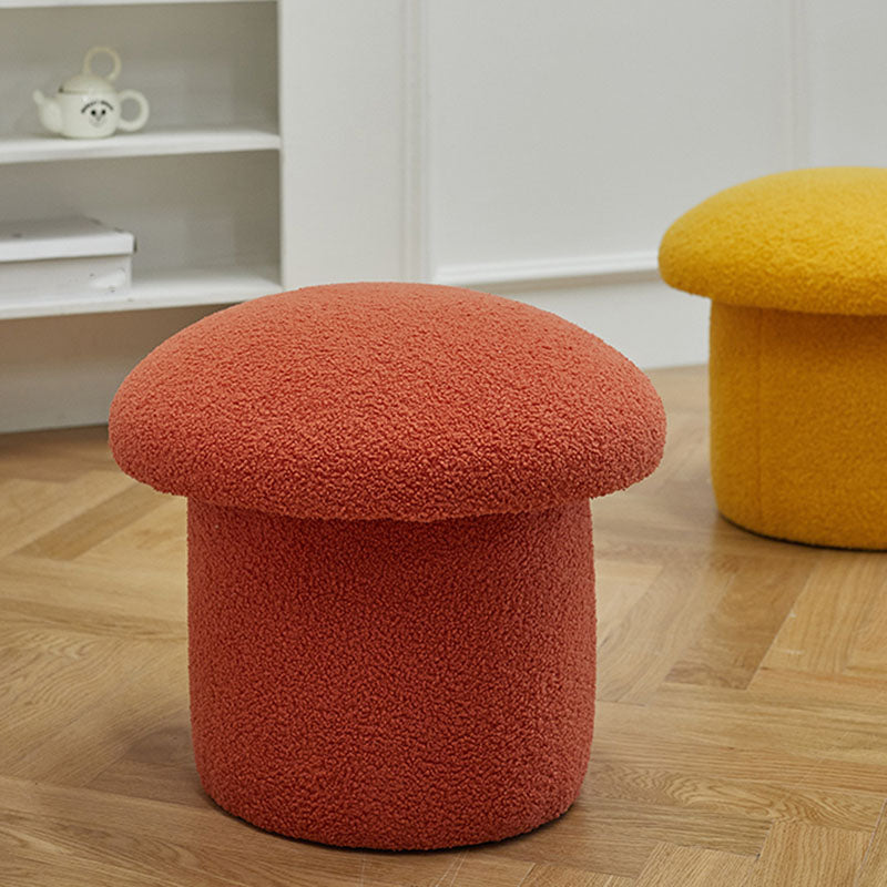 Solid Color Flannel Standard Stool Modern Style Simple Mushroom Stool Clearhalo 'furn' 'furn_ottomans_poufs' 'Furniture' 'Living Room Furniture' 'Ottomans & Poufs' 'ottomans_poufs' 6934837