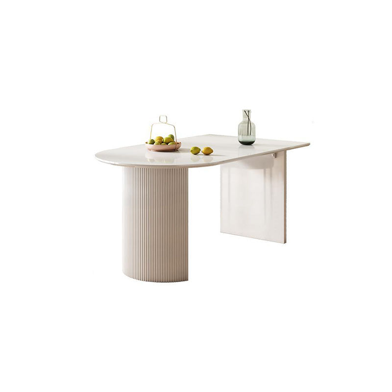 Dining Room Dinner Kitchen Table Double Pedestal Stone Dining Table Free Form Without Chairs Clearhalo 'Dining Tables & Seating' 'Dining Tables' 'dining_table' 'furn' 'furn_dining_table' 'Furniture' 'Kitchen & Dining Furniture' 6936990