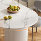 Dining Room Dinner Kitchen Table Double Pedestal Stone Dining Table Clearhalo 'Dining Tables & Seating' 'Dining Tables' 'dining_table' 'furn' 'furn_dining_table' 'Furniture' 'Kitchen & Dining Furniture' 6936994