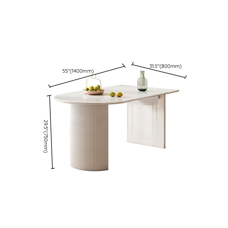 Dining Room Dinner Kitchen Table Double Pedestal Stone Dining Table Clearhalo 'Dining Tables & Seating' 'Dining Tables' 'dining_table' 'furn' 'furn_dining_table' 'Furniture' 'Kitchen & Dining Furniture' 6936997