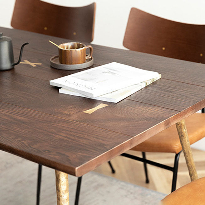 Dining Room Dinner Kitchen Table 4 Legs Oak Solid Wood Dining Table Clearhalo 'Dining Tables & Seating' 'Dining Tables' 'dining_table' 'furn' 'furn_dining_table' 'Furniture' 'Kitchen & Dining Furniture' 6937011