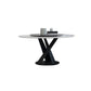 Metal Pedestal Dining Table Glam Dining Table with Turntable for Kitchen