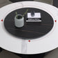 Metal Pedestal Dining Table Glam Dining Table with Turntable for Kitchen