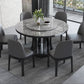 Rubberwood massief houten eettafel op voetstuk Converteerbare eettafel