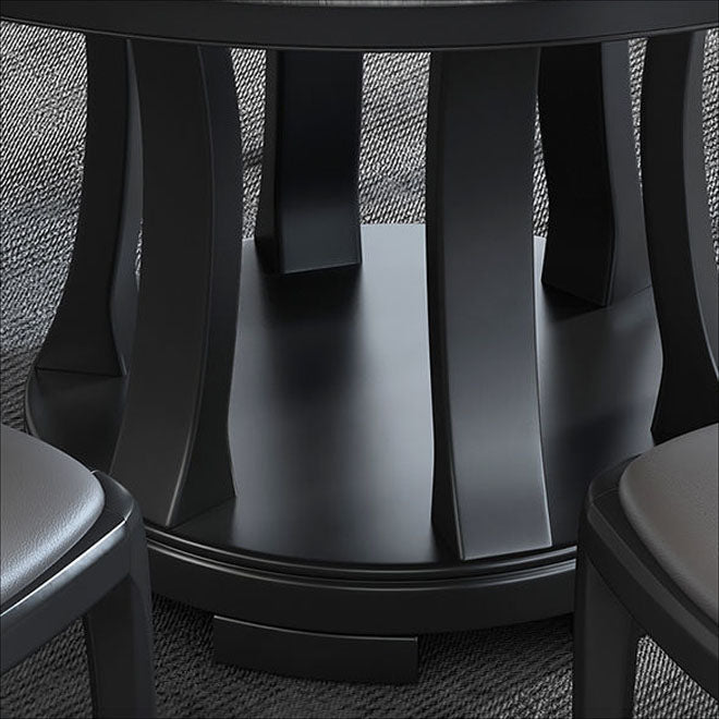 Rubberwood massief houten eettafel op voetstuk Converteerbare eettafel