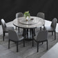Rubberwood massief houten eettafel op voetstuk Converteerbare eettafel