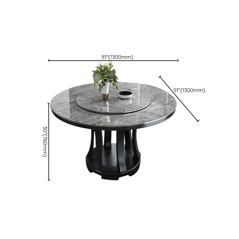 Rubberwood massief houten eettafel op voetstuk Converteerbare eettafel