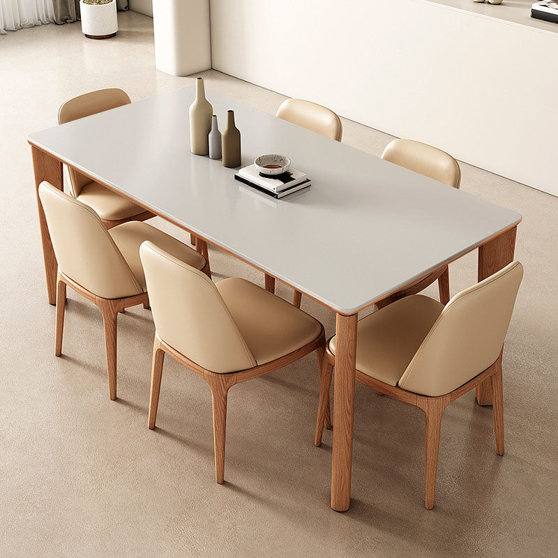 Modern 4 Legs Dining Table Rectangle Dining Table for Kitchen Clearhalo 'Dining Tables & Seating' 'Dining Tables' 'dining_table' 'furn' 'furn_dining_table' 'Furniture' 'Kitchen & Dining Furniture' 6937114