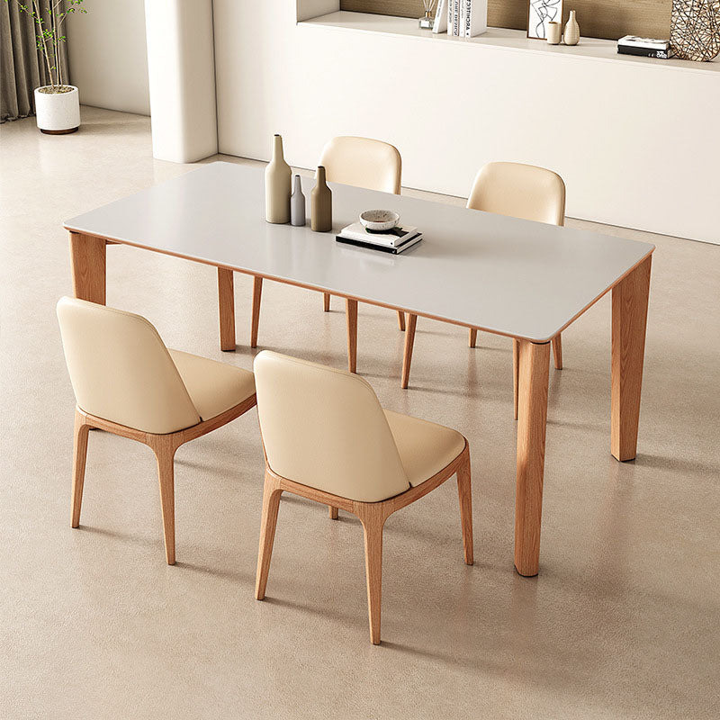 Modern 4 Legs Dining Table Rectangle Dining Table for Kitchen Clearhalo 'Dining Tables & Seating' 'Dining Tables' 'dining_table' 'furn' 'furn_dining_table' 'Furniture' 'Kitchen & Dining Furniture' 6937115