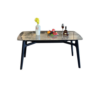 4 Legs Dining Table Rectangle Sintered Stone Table for Kitchen