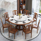 Pedestal Dining Table Convertible Dining Table for Dining Room Yellow-Brown Without Chairs Clearhalo 'Dining Tables & Seating' 'Dining Tables' 'dining_table' 'furn' 'furn_dining_table' 'Furniture' 'Kitchen & Dining Furniture' 6937145