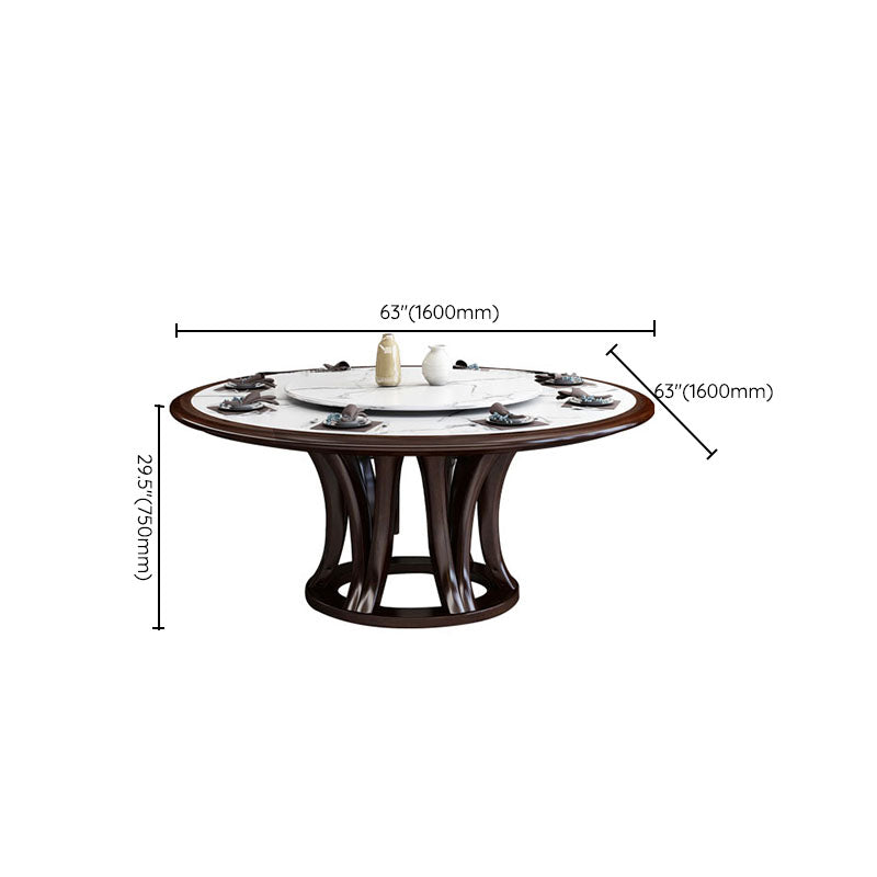 Pedestal Dining Table Convertible Dining Table for Dining Room Clearhalo 'Dining Tables & Seating' 'Dining Tables' 'dining_table' 'furn' 'furn_dining_table' 'Furniture' 'Kitchen & Dining Furniture' 6937152