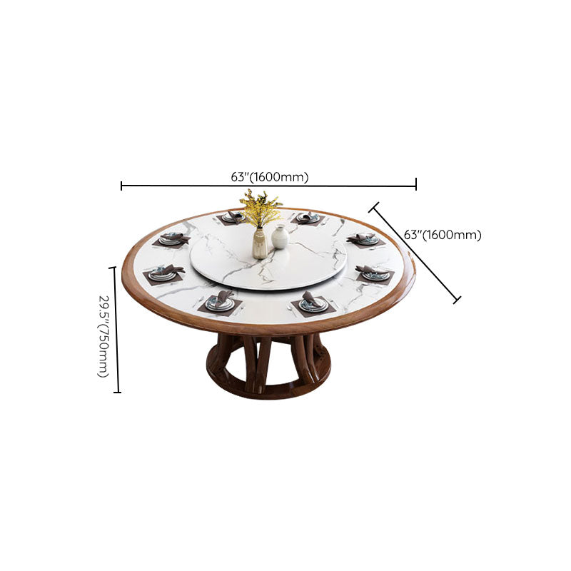 Pedestal Dining Table Convertible Dining Table for Dining Room Clearhalo 'Dining Tables & Seating' 'Dining Tables' 'dining_table' 'furn' 'furn_dining_table' 'Furniture' 'Kitchen & Dining Furniture' 6937160