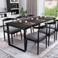 Black Pine Wood Modern Dining Table Set 1/5/7 Pcs Dinette Set for Home 7 Pieces: Table, 6 Chairs Clearhalo 'Dining Room Sets' 'Dining Tables & Seating' 'dining_room_set' 'furn' 'furn_dining_room_set' 'Furniture' 'Kitchen & Dining Furniture' 6937245