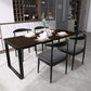 Black Pine Wood Modern Dining Table Set 1/5/7 Pcs Dinette Set for Home Clearhalo 'Dining Room Sets' 'Dining Tables & Seating' 'dining_room_set' 'furn' 'furn_dining_room_set' 'Furniture' 'Kitchen & Dining Furniture' 6937247