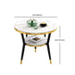 Glossy White Stone Dining Table Set 1/2/4 Pcs Glam Dinette Set with Leather Chairs