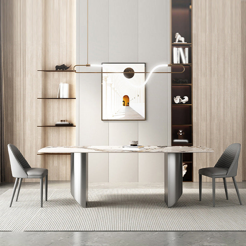 Beige stenen top eettafel set 1/2/3/5/6 pcs eigentijdse eetgelegenheid