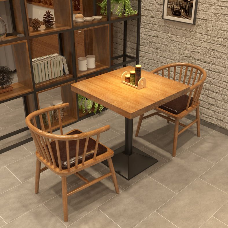 Natural Finish Modern Dining Set 1/2/3/5 Pieces Solid Wood Dinette Set 3 Pieces: Table, 2 Chairs Clearhalo 'Dining Room Sets' 'Dining Tables & Seating' 'dining_room_set' 'furn' 'furn_dining_room_set' 'Furniture' 'Kitchen & Dining Furniture' 6937295