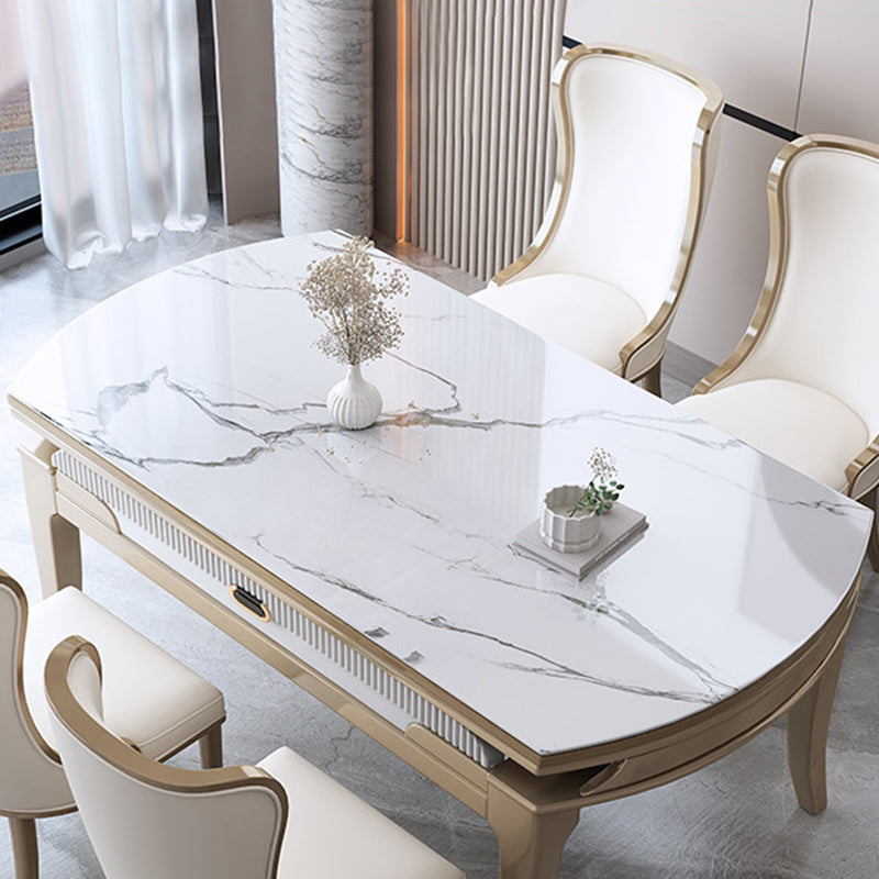 北欧1/2/5/7ピース家具丸い石のダイニングテーブルセットホワイト