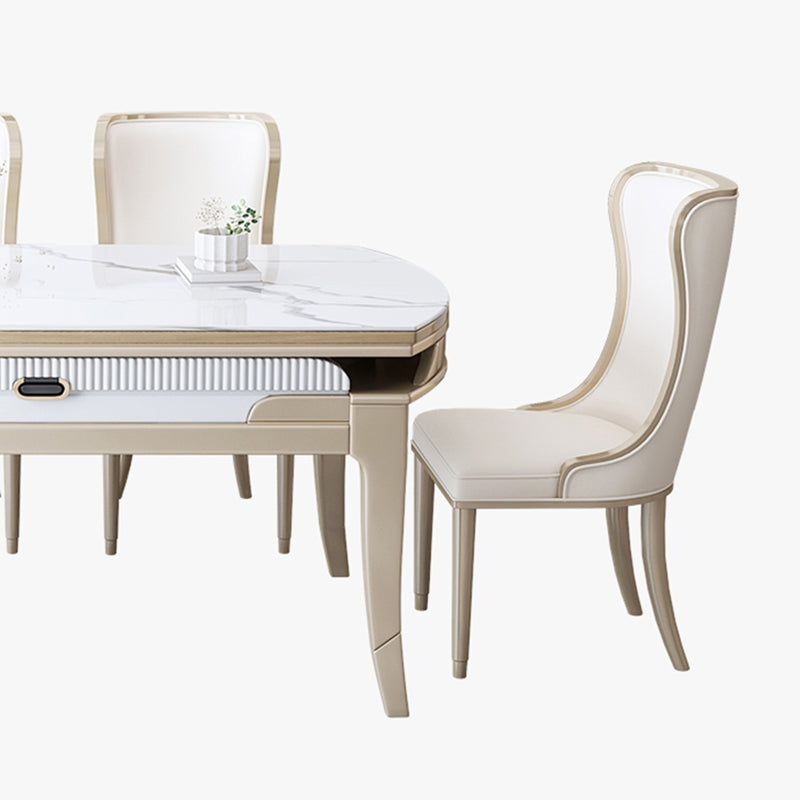 北欧1/2/5/7ピース家具丸い石のダイニングテーブルセットホワイト