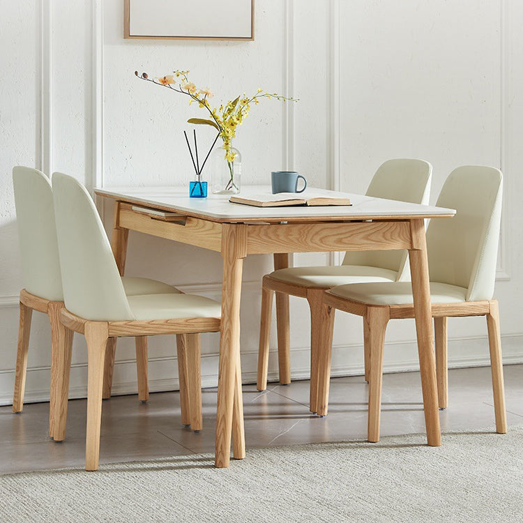 Massief houten keukeneetkamer bijzetstoelen Parsons stoel in wit