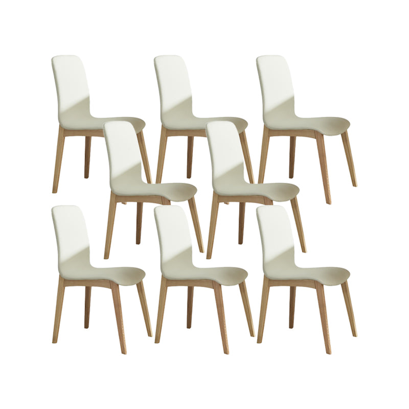 Solid Wood Kitchen Dining Side Chairs Parsons Chair in White Brown White 8 Piece Set Clearhalo 'Dining Chairs' 'Dining Tables & Seating' 'dining_chair' 'furn' 'furn_dining_chair' 'Furniture' 'Kitchen & Dining Furniture' 6937416