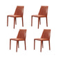 Faux Leather Kitchen Dining Chairs Contemporary Side Chairs with Metal Legs