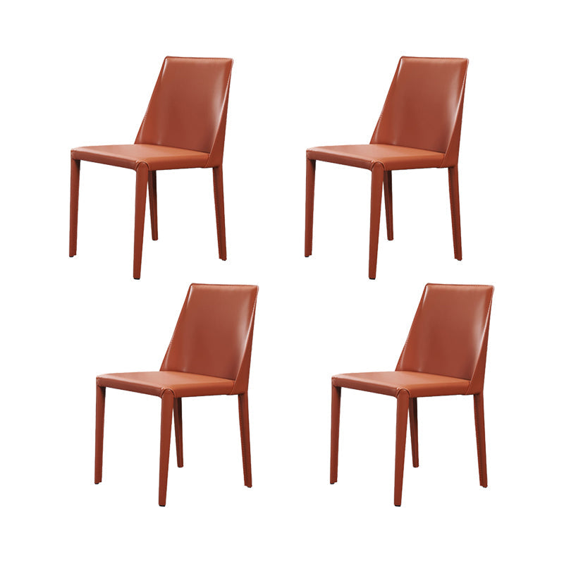 Faux Leather Kitchen Dining Chairs Contemporary Side Chairs with Metal Legs