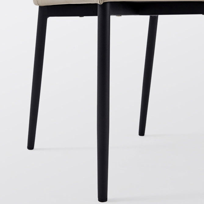 Faux Leather Dining Chairs Contemporary Upholstered Chairs with Metal Base Clearhalo 'Dining Chairs' 'Dining Tables & Seating' 'dining_chair' 'furn' 'furn_dining_chair' 'Furniture' 'Kitchen & Dining Furniture' 6937472