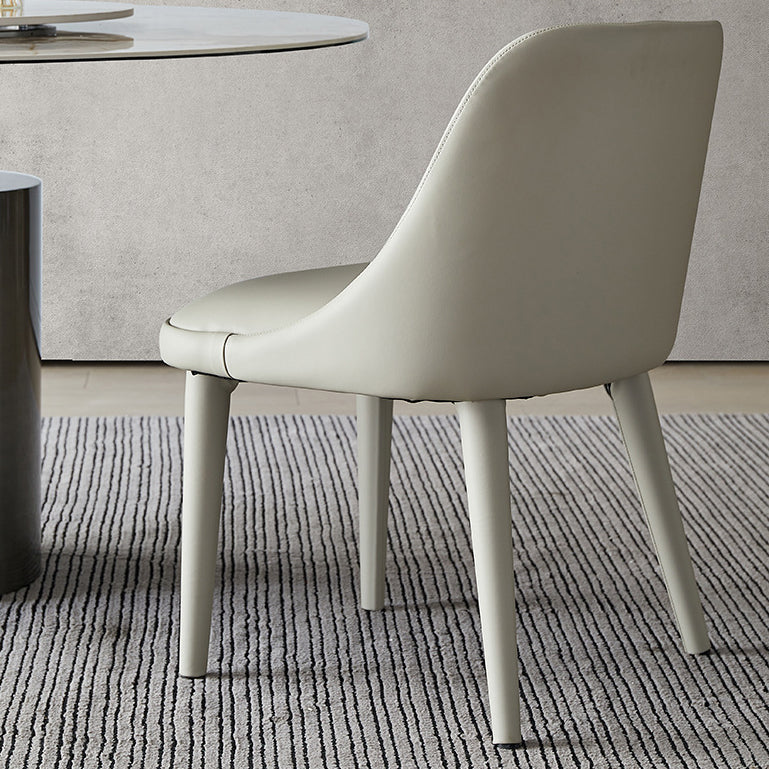 Dining Room Upholstered Parsons Chair Faux Leather Dining Chair 1 Piece Clearhalo 'Dining Chairs' 'Dining Tables & Seating' 'dining_chair' 'furn' 'furn_dining_chair' 'Furniture' 'Kitchen & Dining Furniture' 6937506