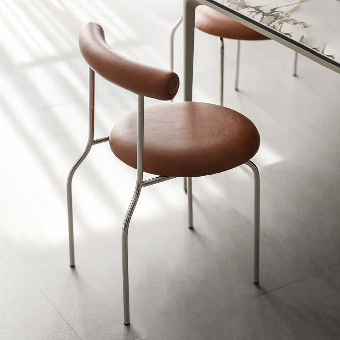 Kitchen Open Back Dining Chair Home Metal Armless Side Chair Clearhalo 'Dining Chairs' 'Dining Tables & Seating' 'dining_chair' 'furn' 'furn_dining_chair' 'Furniture' 'Kitchen & Dining Furniture' 6937547