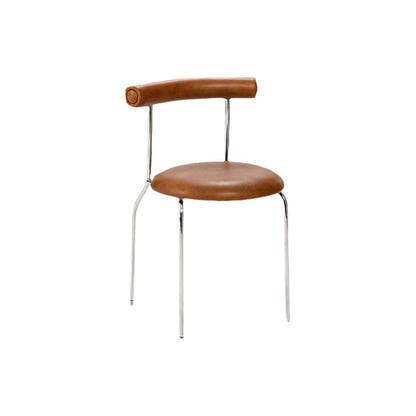 Kitchen Open Back Dining Chair Home Metal Armless Side Chair Brown 1 Piece Clearhalo 'Dining Chairs' 'Dining Tables & Seating' 'dining_chair' 'furn' 'furn_dining_chair' 'Furniture' 'Kitchen & Dining Furniture' 6937548