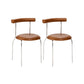 Kitchen Open Back Dining Chair Home Metal Armless Side Chair Brown 2 Piece Set Clearhalo 'Dining Chairs' 'Dining Tables & Seating' 'dining_chair' 'furn' 'furn_dining_chair' 'Furniture' 'Kitchen & Dining Furniture' 6937549