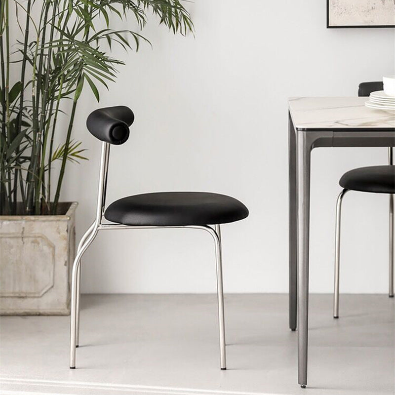 Kitchen Open Back Dining Chair Home Metal Armless Side Chair Clearhalo 'Dining Chairs' 'Dining Tables & Seating' 'dining_chair' 'furn' 'furn_dining_chair' 'Furniture' 'Kitchen & Dining Furniture' 6937550
