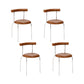 Kitchen Open Back Dining Chair Home Metal Armless Side Chair Brown 4 Piece Set Clearhalo 'Dining Chairs' 'Dining Tables & Seating' 'dining_chair' 'furn' 'furn_dining_chair' 'Furniture' 'Kitchen & Dining Furniture' 6937551