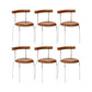 Kitchen Open Back Dining Chair Home Metal Armless Side Chair Brown 6 Piece Set Clearhalo 'Dining Chairs' 'Dining Tables & Seating' 'dining_chair' 'furn' 'furn_dining_chair' 'Furniture' 'Kitchen & Dining Furniture' 6937553