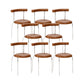 Kitchen Open Back Dining Chair Home Metal Armless Side Chair Brown 8 Piece Set Clearhalo 'Dining Chairs' 'Dining Tables & Seating' 'dining_chair' 'furn' 'furn_dining_chair' 'Furniture' 'Kitchen & Dining Furniture' 6937555