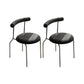 Kitchen Open Back Dining Chair Home Metal Armless Side Chair Black 2 Piece Set Clearhalo 'Dining Chairs' 'Dining Tables & Seating' 'dining_chair' 'furn' 'furn_dining_chair' 'Furniture' 'Kitchen & Dining Furniture' 6937558