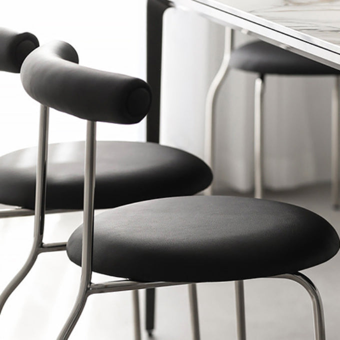 Kitchen Open Back Dining Chair Home Metal Armless Side Chair Clearhalo 'Dining Chairs' 'Dining Tables & Seating' 'dining_chair' 'furn' 'furn_dining_chair' 'Furniture' 'Kitchen & Dining Furniture' 6937559