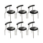 Kitchen Open Back Dining Chair Home Metal Armless Side Chair Black 6 Piece Set Clearhalo 'Dining Chairs' 'Dining Tables & Seating' 'dining_chair' 'furn' 'furn_dining_chair' 'Furniture' 'Kitchen & Dining Furniture' 6937563