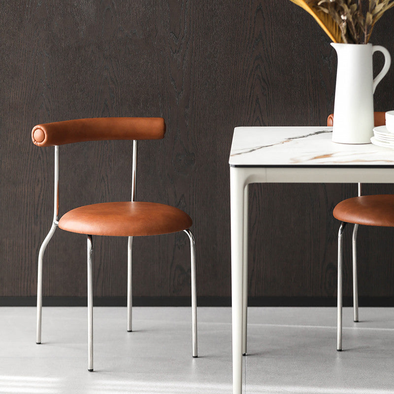 Kitchen Open Back Dining Chair Home Metal Armless Side Chair Clearhalo 'Dining Chairs' 'Dining Tables & Seating' 'dining_chair' 'furn' 'furn_dining_chair' 'Furniture' 'Kitchen & Dining Furniture' 6937564