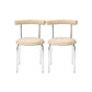 Kitchen Open Back Dining Chair Home Metal Armless Side Chair Off-White 2 Piece Set Clearhalo 'Dining Chairs' 'Dining Tables & Seating' 'dining_chair' 'furn' 'furn_dining_chair' 'Furniture' 'Kitchen & Dining Furniture' 6937567