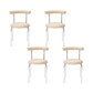 Kitchen Open Back Dining Chair Home Metal Armless Side Chair Off-White 4 Piece Set Clearhalo 'Dining Chairs' 'Dining Tables & Seating' 'dining_chair' 'furn' 'furn_dining_chair' 'Furniture' 'Kitchen & Dining Furniture' 6937568