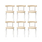 Kitchen Open Back Dining Chair Home Metal Armless Side Chair Off-White 6 Piece Set Clearhalo 'Dining Chairs' 'Dining Tables & Seating' 'dining_chair' 'furn' 'furn_dining_chair' 'Furniture' 'Kitchen & Dining Furniture' 6937569