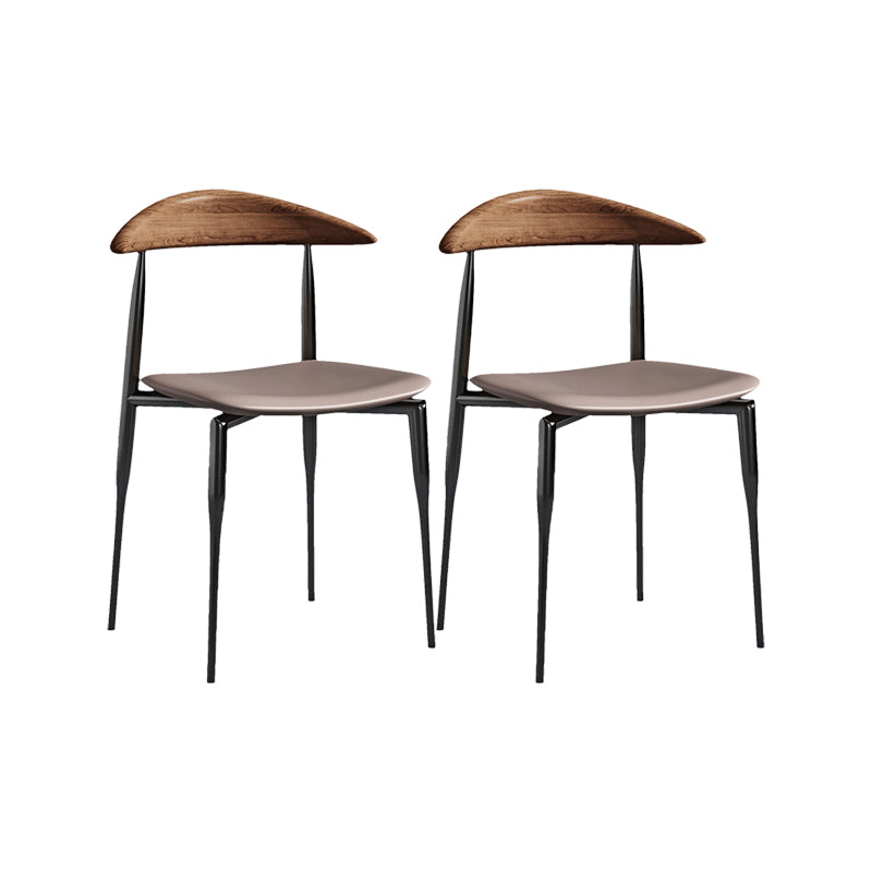 Industrial Armless Dining Chair Kitchen Open Back Side Chair Gray 2 Piece Set Clearhalo 'Dining Chairs' 'Dining Tables & Seating' 'dining_chair' 'furn' 'furn_dining_chair' 'Furniture' 'Kitchen & Dining Furniture' 6937575