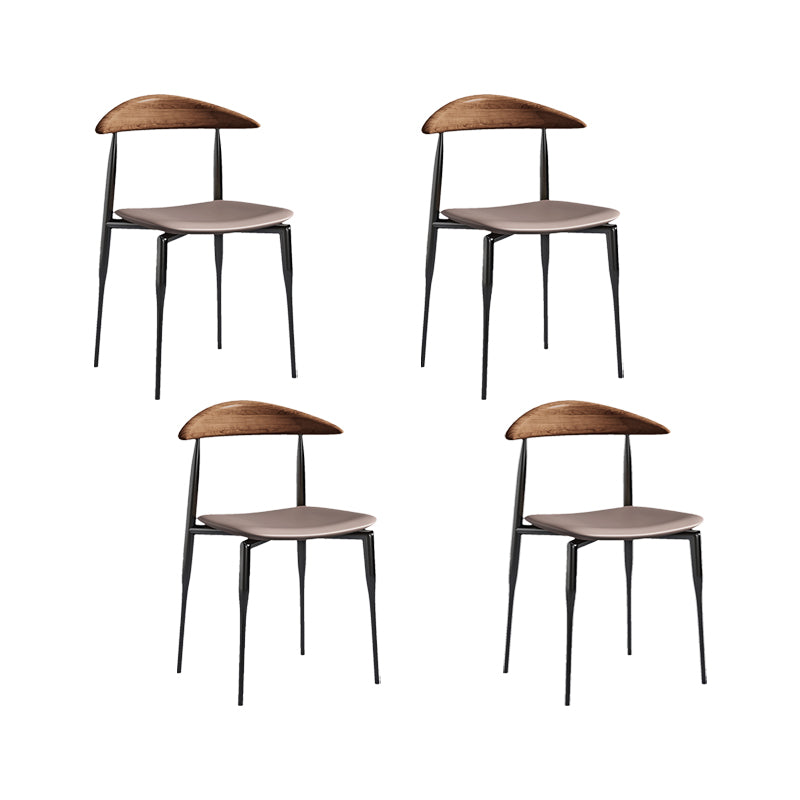 Industrial Armless Dining Chair Kitchen Open Back Side Chair Gray 4 Piece Set Clearhalo 'Dining Chairs' 'Dining Tables & Seating' 'dining_chair' 'furn' 'furn_dining_chair' 'Furniture' 'Kitchen & Dining Furniture' 6937576