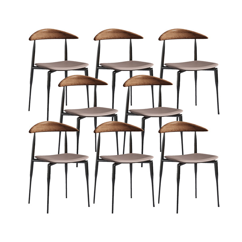 Industrial Armless Dining Chair Kitchen Open Back Side Chair Gray 8 Piece Set Clearhalo 'Dining Chairs' 'Dining Tables & Seating' 'dining_chair' 'furn' 'furn_dining_chair' 'Furniture' 'Kitchen & Dining Furniture' 6937581