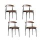 Industrial Armless Dining Chair Kitchen Open Back Side Chair Brown 4 Piece Set Clearhalo 'Dining Chairs' 'Dining Tables & Seating' 'dining_chair' 'furn' 'furn_dining_chair' 'Furniture' 'Kitchen & Dining Furniture' 6937586